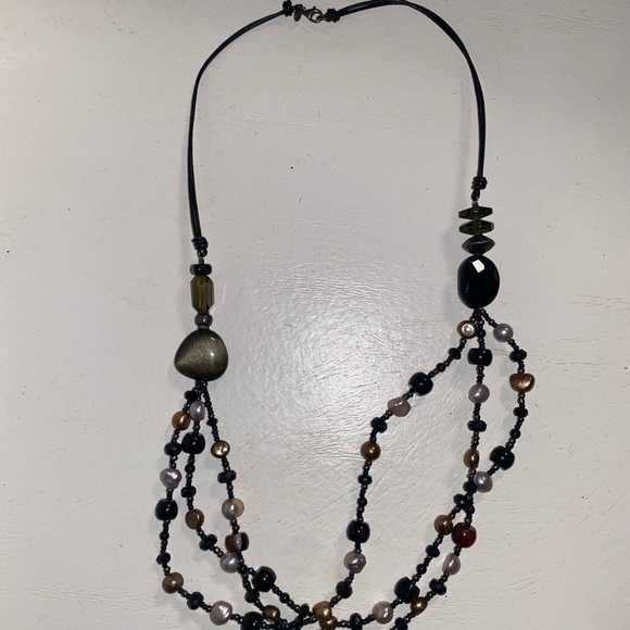 Peyote Bird Necklace 925 Stamped Semi-Precious Stones - Picture 1 of 5